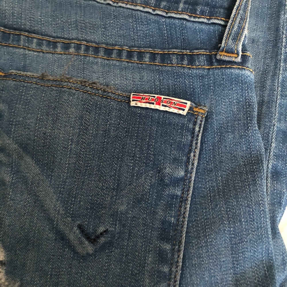 Hudson mid rise distressed skinny jeans sz 25 screen worn! Host pick x4! - Picture 5 of 9